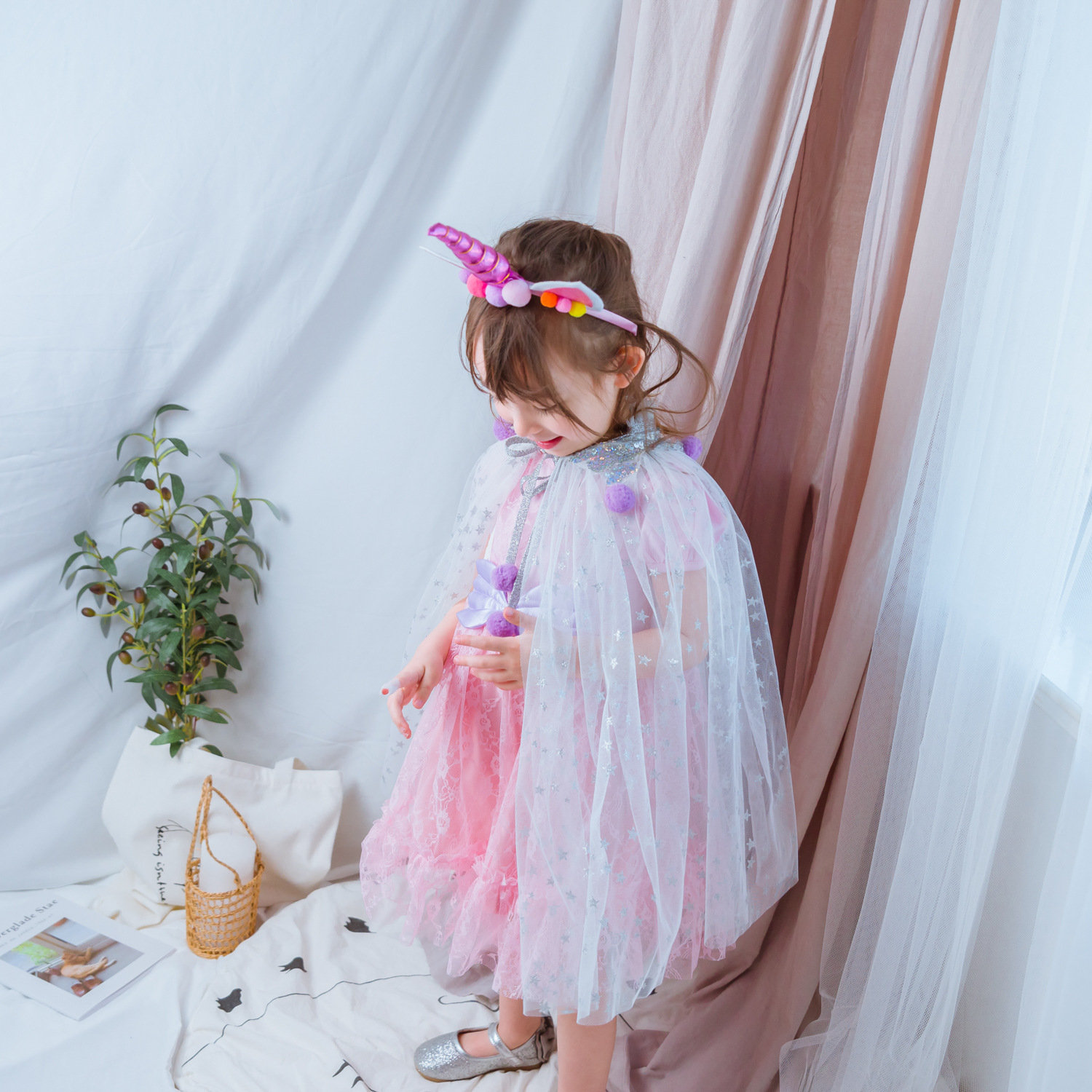 Picture of ins Amazon ebay seaside Cape Christmas Cape women sequin ball mesh gauze thin cape birthday cross-border