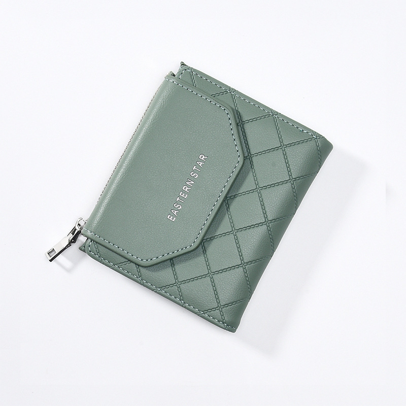 Picture of New Multifunctional Wallet Women Card Bag PU Coin Purse Women's Thin Fashionable Rhombic Short Women's Trendy Wallet