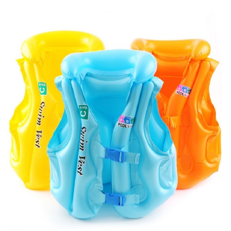 Picture of Spot supply thickened environmental protection PVC inflatable large, medium and small inflatable life jacket children's buoyancy jacket inflatable vest