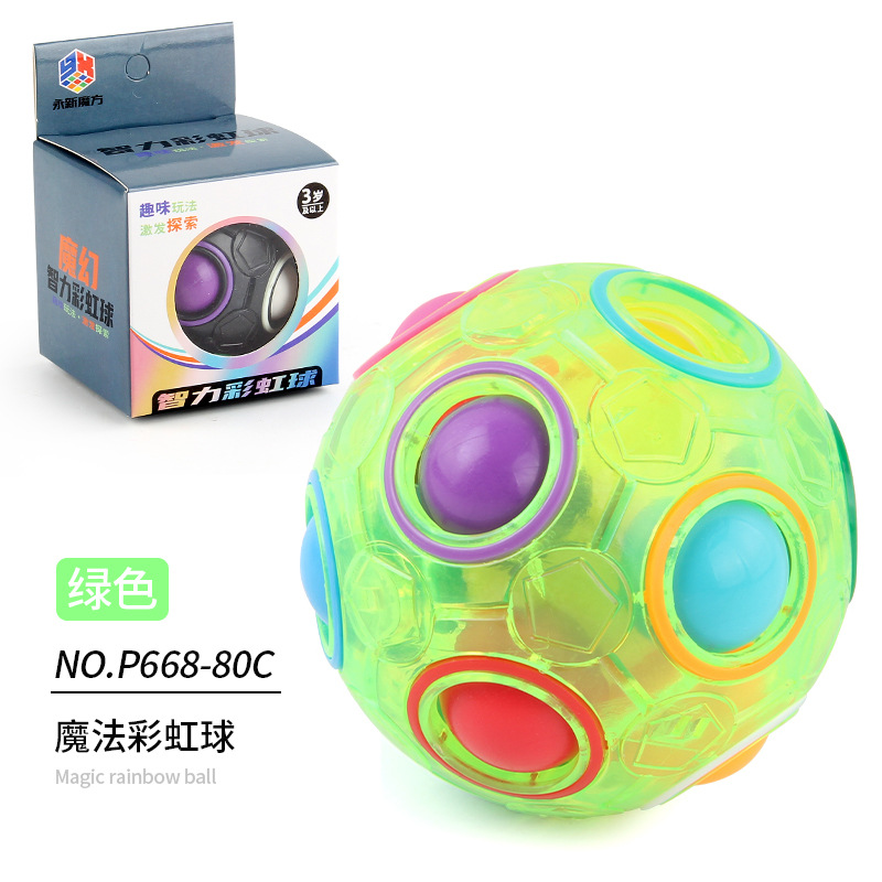 Picture of Cross-border Amazon Rainbow Ball Decompression Spinning Top Children's Educational Round Twelve-hole Mixed Color Magic Ball Toy