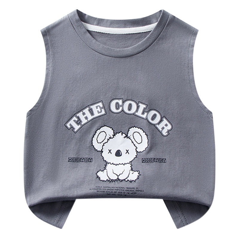 New Summer Children's Vest Boys' Korean-style Cotton Top Small and Medium-sized Children's Sleeveless T-shirt Girls' Stylish Fashionable Vest
