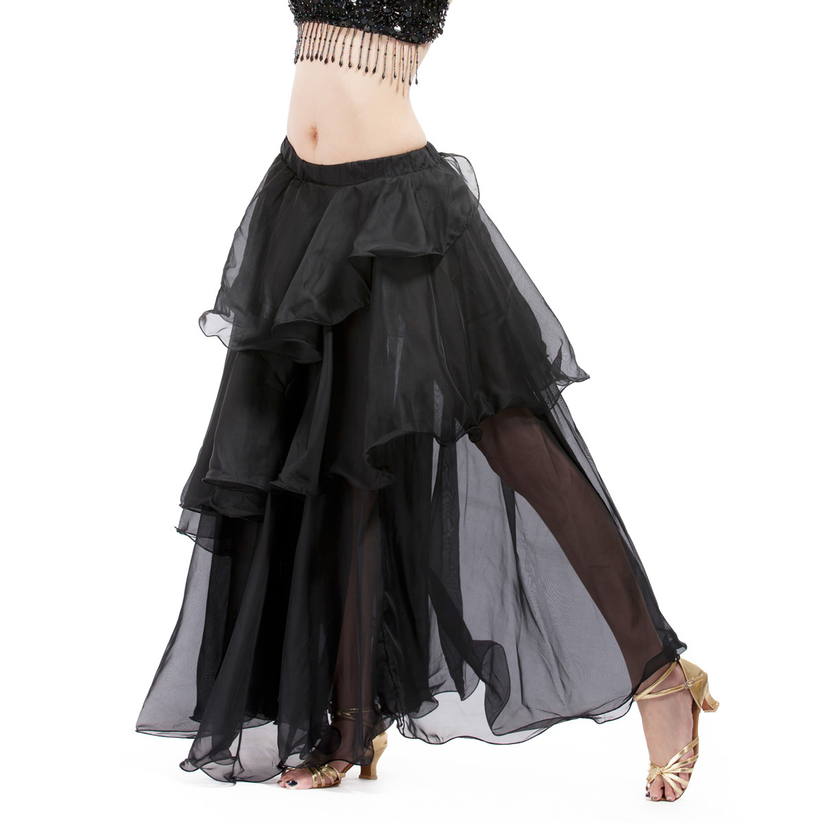 Picture of Dancer spiral skirt chiffon cake skirt belly dance light elegant skirt source factory primary source