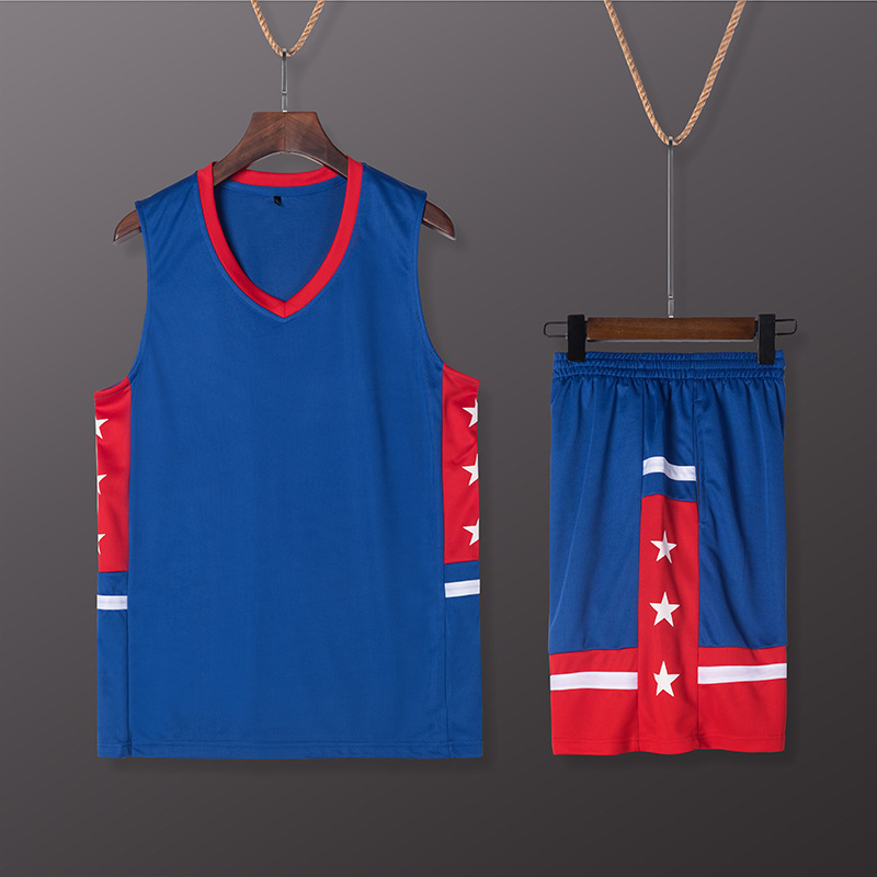 Factory wholesale basketball clothing suit custom wholesale summer jersey performance clothing V-neck breathable training sportswear suit