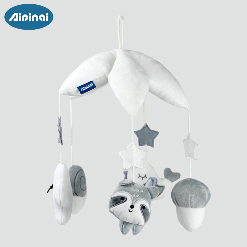 Picture of Newborn Bedside Rattle Baby Carriage Rotating Music Bed Hanging Bed Bell Baby Soothing Pendant Hanging Doll