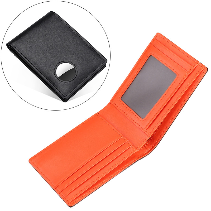 Picture of Amazon popular airtag wallet men's genuine leather tracker wallet RFID anti-theft brush cowhide card holder