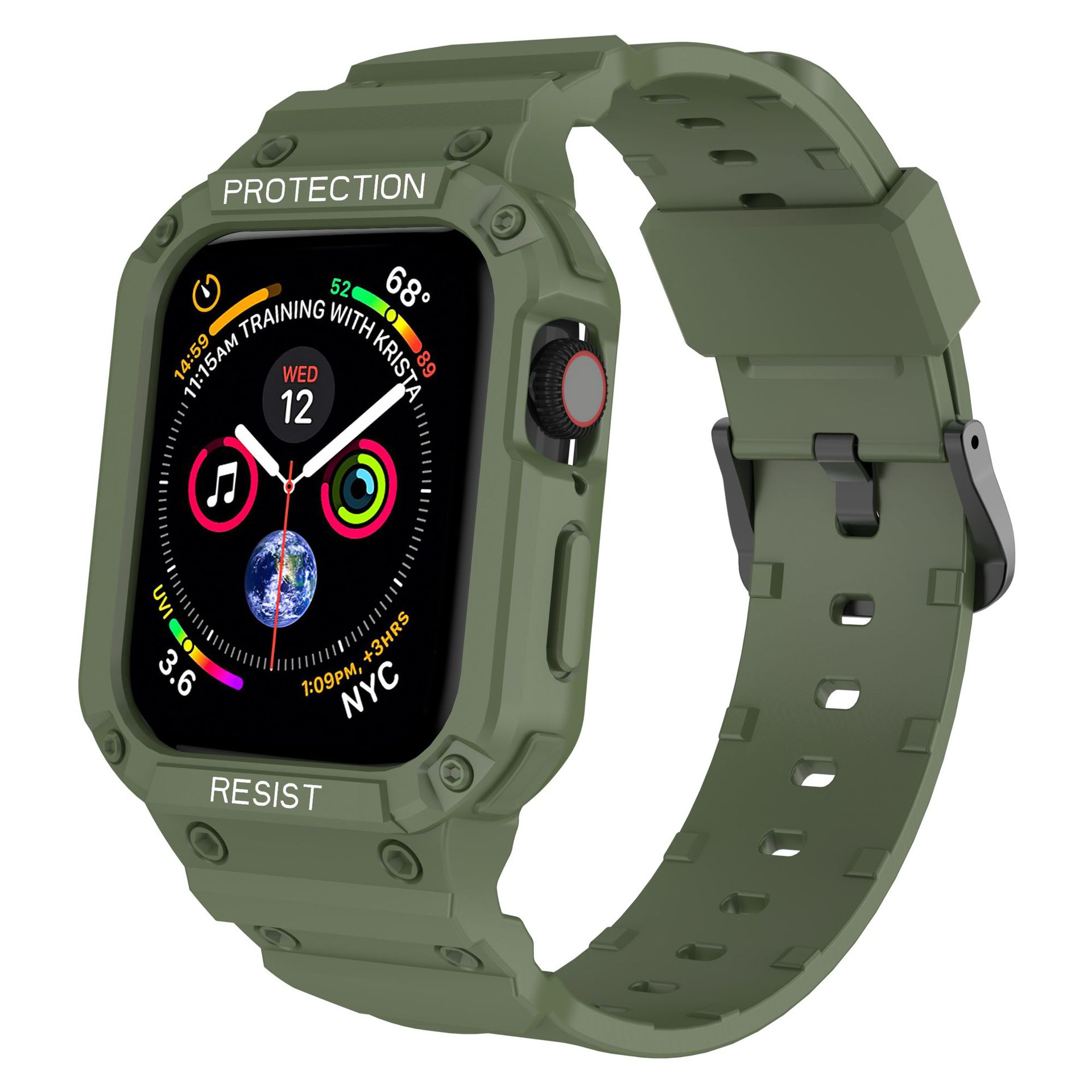 Picture of For Apple Watch One-piece Strap Silicone Drop-resistant iwatch87654321s9 Solid Color TPU Strap Wholesale