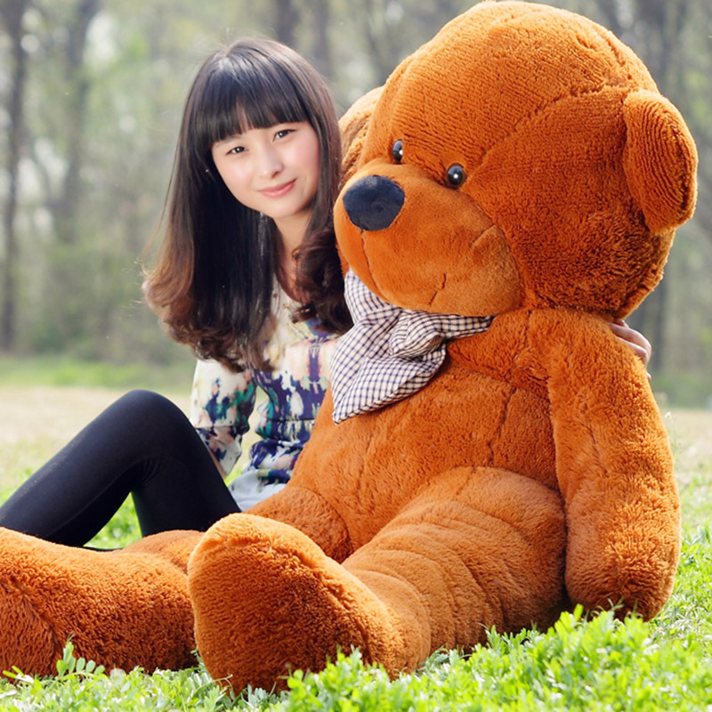 Picture of Plush Doll Doll White Powder Brown Large Teddy Bear Rag Doll Toy Girlfriend Gift Girls Children Pillow