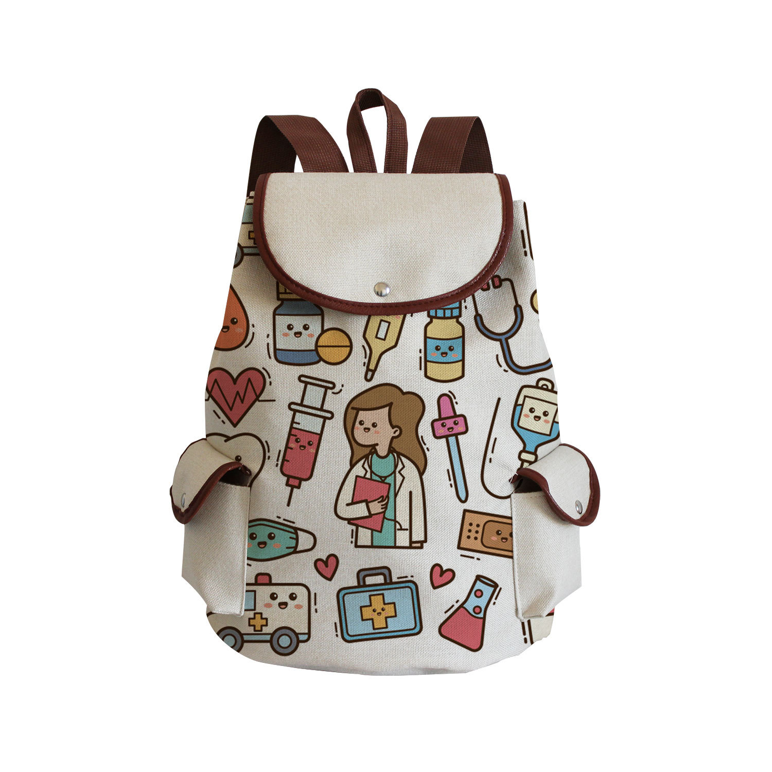 Picture of Cross-border Nurse Printed Backpack Medical Printed Large Capacity Backpack Cartoon Pattern Student Schoolbag Wholesale