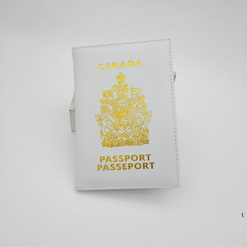 Picture of PU material open two-fold Canadian passport holder multi-color optional ID passport leather protective cover