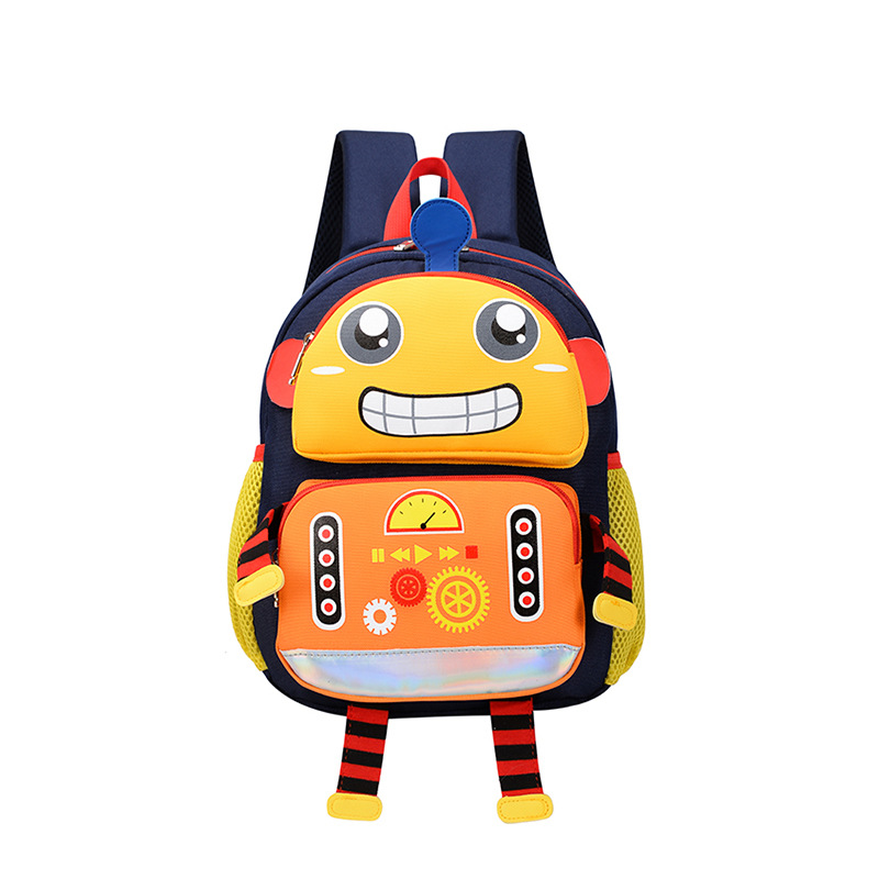 Picture of Children's trendy large-capacity schoolbag boys and girls kindergarten anti-loss bag 2-6 years old super cute robot schoolbag