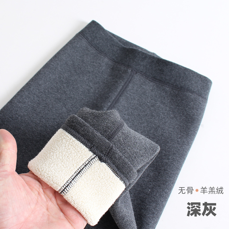 Picture of Girls' leggings fleece-lined thickened autumn and winter fleece-lined pants children's tights winter boneless solid color trousers outer wear