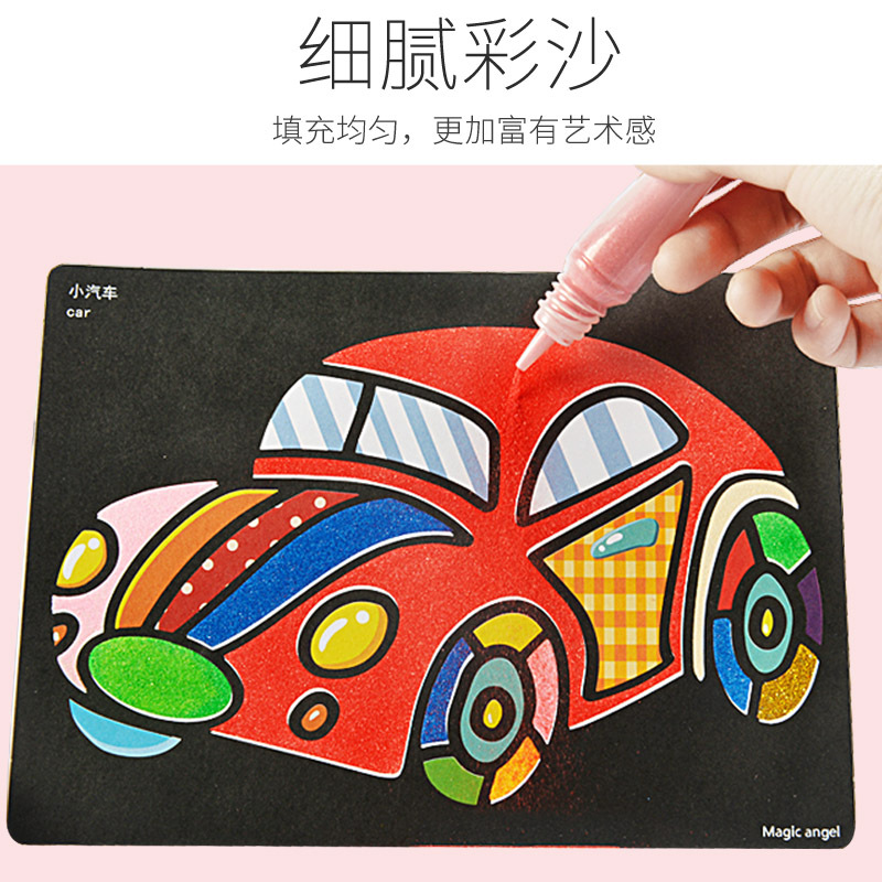 Picture of Children's colored sand painting bottled three-dimensional shaking sand set baby creative handmade diy girl plastic painting toy