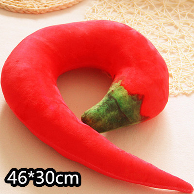 Picture of Simulation Cartoon Fruit Pepper U-shaped Neck Pillow Simulation Shrimp Toy Travel Pillow Lunch Nap Pillow