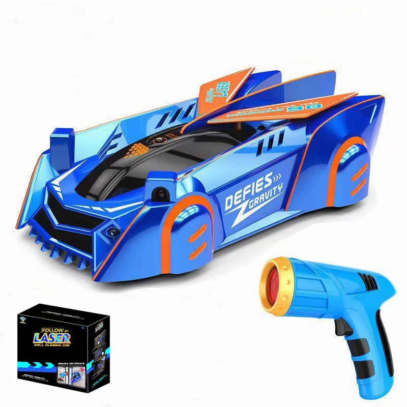 Picture of Children's Light Chasing Wall Climbing Car Remote Control Car Laser Wall Suction Infrared Wall Stunt Programming Racing Boy Toy