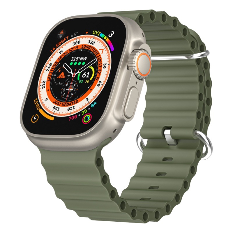 For Apple watchs10 Silicone Strap iwatch9Ultra Ocean Wave Silicone Strap