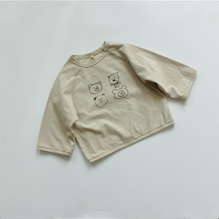 Picture of 2024 Autumn Children's T-Shirt Long Sleeve Children's Bottoming Shirt Korean Style Round Neck Top Boys and Girls Loose Casual