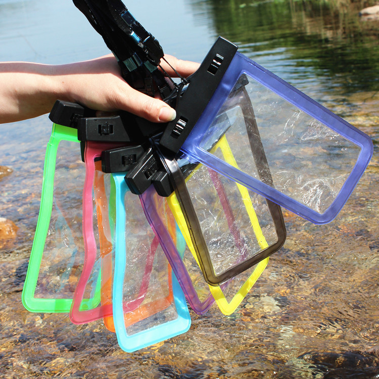 Large window smart phone waterproof bag PVC plastic clip sealing mobile phone rainproof storage bag large screen 7 inch screen Universal