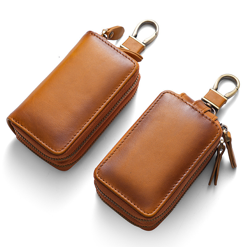 Picture of 2023 New Color Key Case Genuine Leather Men's Retro Car Key Protective Case Coloring Single and Double Layer Key Case