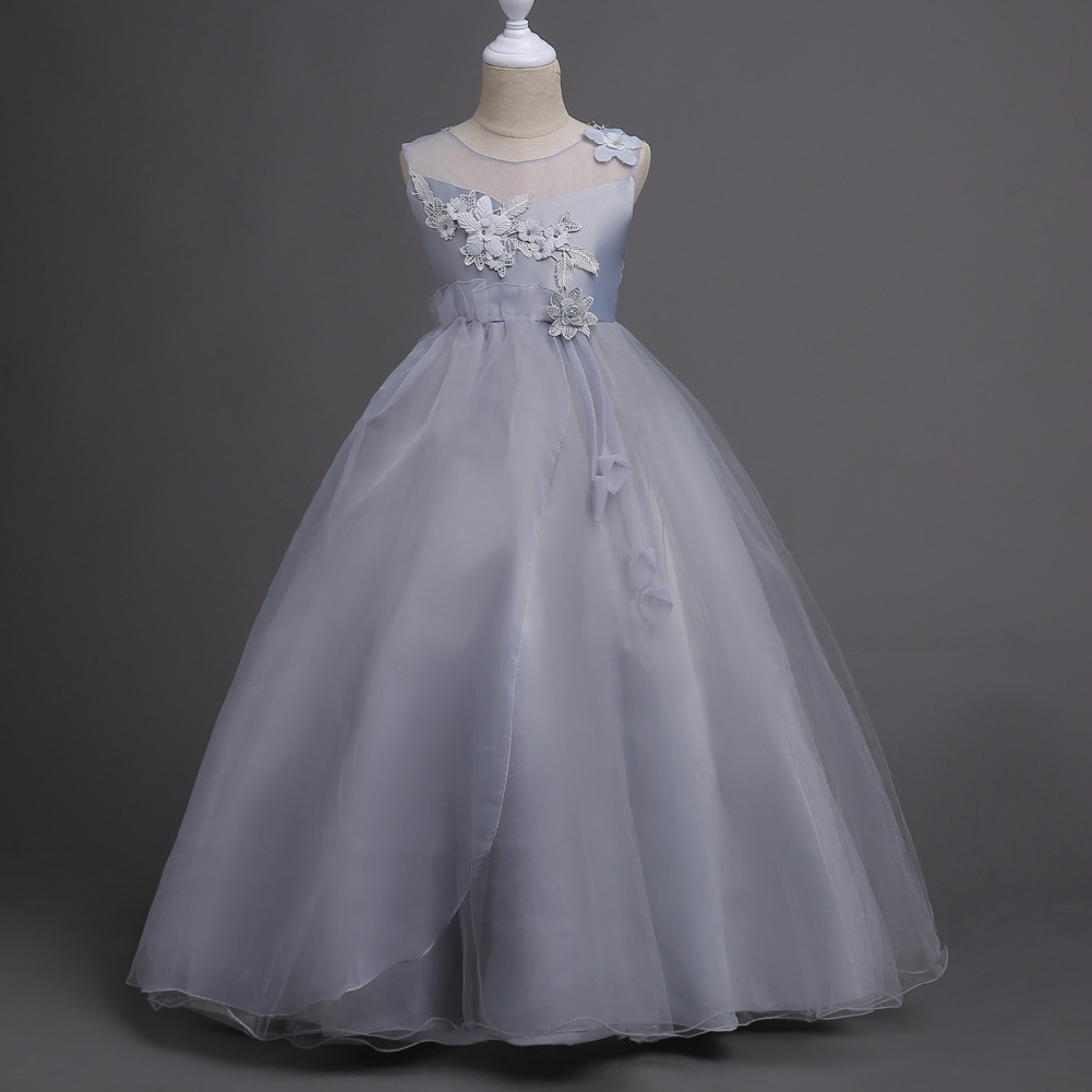 Picture of Children's Princess Skirt Mesh Foreign Trade Girl's Dress Flower Girl's Dress Skirt Big Child Host Show Dress