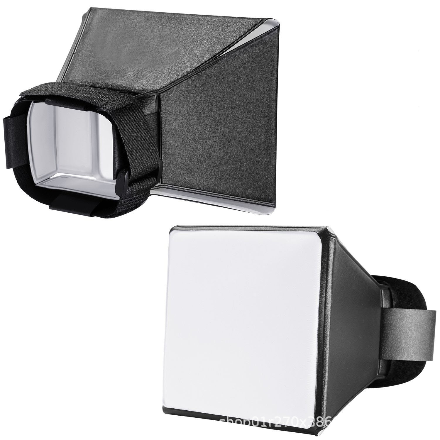 Picture of Camera Top 30/40 Flash Round Gray Card Soft Light Cover Black and White Cloth Cover Cone Type Soft Light Box Silver Whiteboard