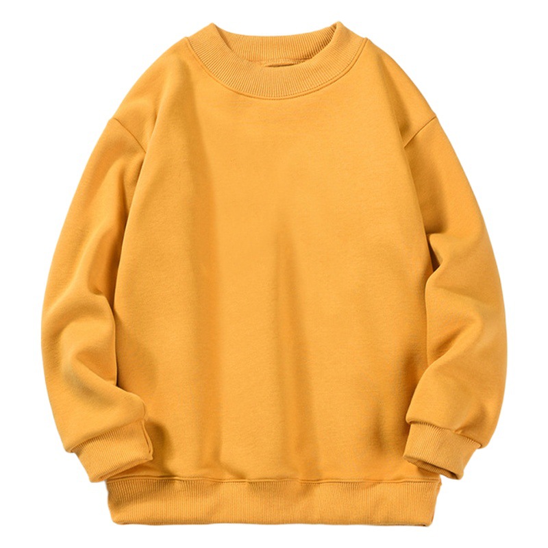 Autumn and winter Korean-style new boys' fleece-lined sweater mid-size children's fleece solid color high collar top children's sweater