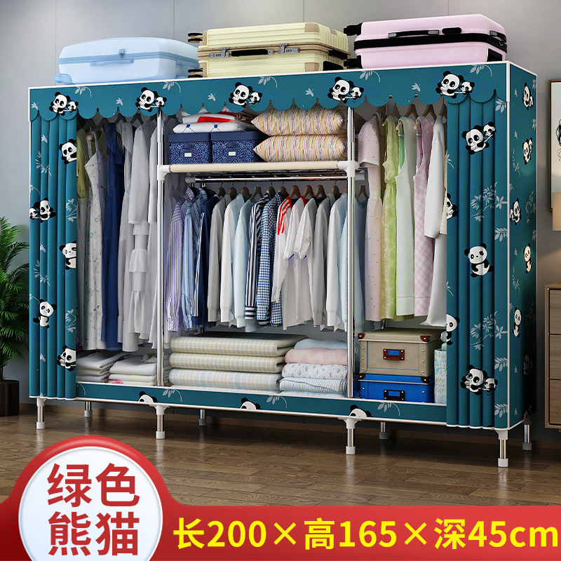 Picture of 2025 New Steel Pipe Fabric Wardrobe Simple Assembly Wardrobe Home Bedroom Cabinet Rental Single Wardrobe