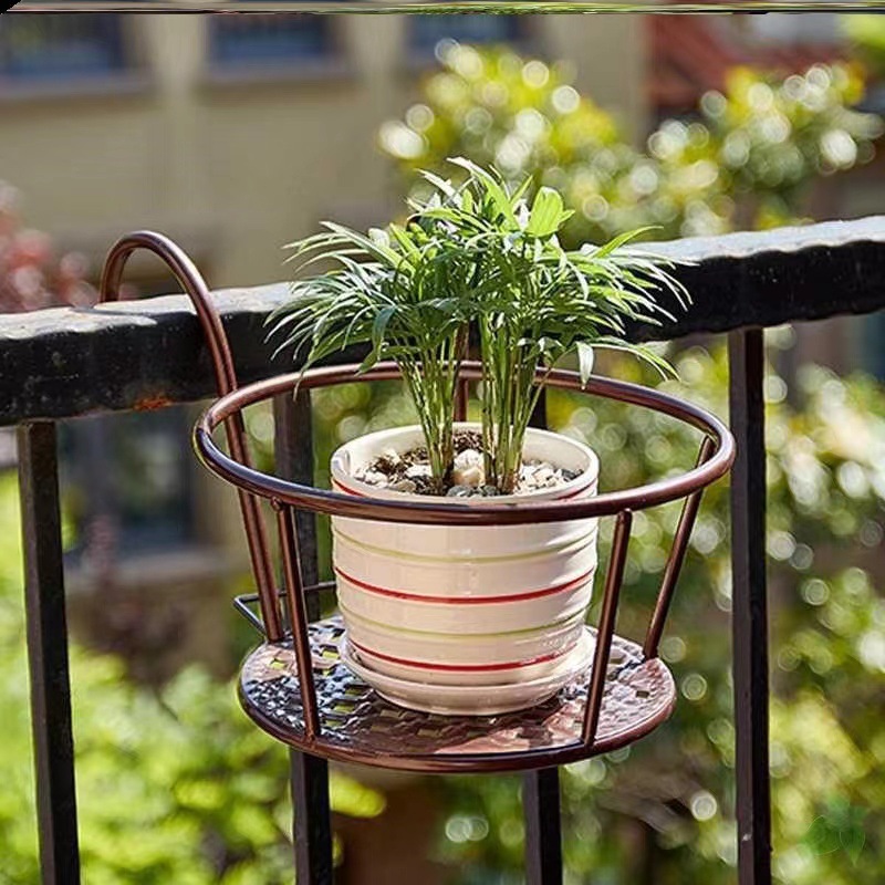 Picture of Balcony Flower Rack Hanging Hanging Orchid Fleshy Flower Pot Hanging Rack Plant Indoor and Outdoor Flower Rack Balcony Hanging Basket Flower Pot Hanging Rack