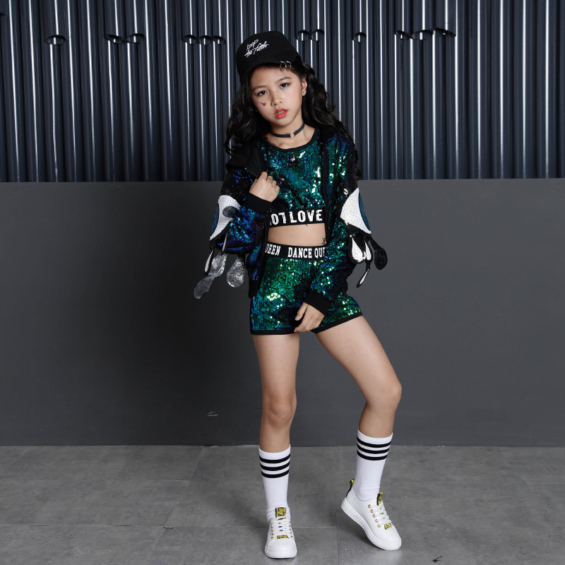 Picture of New Children's Jazz Dance Costume Girls Sequin Street Dance Korean Children's Hip Hop Fantasy New Year's Day Performance Costume