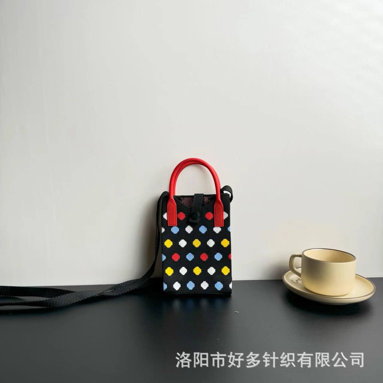 Picture of Advanced Sense Ins Mobile Phone Bag New Cartoon Knitted Bag Dopamine Niche All-match Crossbody Shoulder Bag Handbag