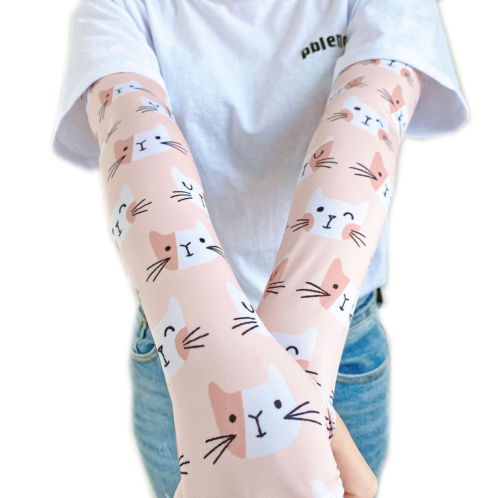 Picture of Cool Summer Sunscreen Ice Silk Sleeve Women's Summer Explosions Cute Girl Style Outdoor UV Protection All-match Ice Sleeve