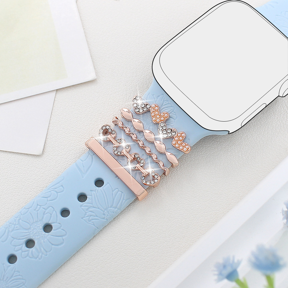 Picture of For Apple Watch Watch Apple Watch Universal Silicone Strap Diamond Dragonfly Love