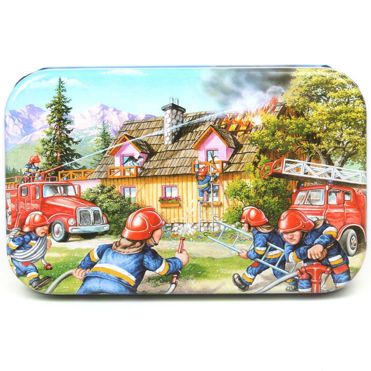 Picture of 60 pieces iron box puzzle children's educational kindergarten early education cartoon wooden puzzle toy generation