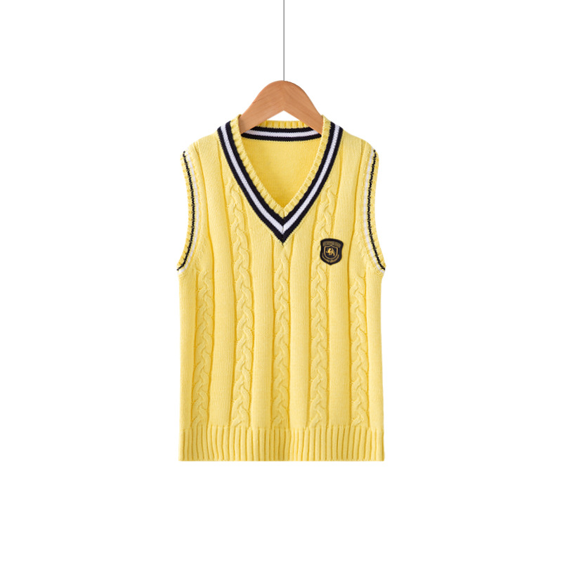 Picture of Children's Clothing Sweater Vest Spring and Autumn Children's College Style School Uniform Tops Pure Cotton Sweater Knitted Vest Jacket Wholesale