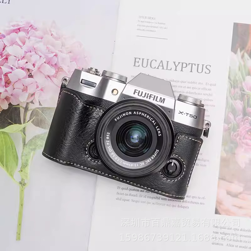 Picture of Suitable for XT50 Leather Case Base X-T50 Micro Single Camera Bag XT50 Portable Half Shoulder Photography Bag