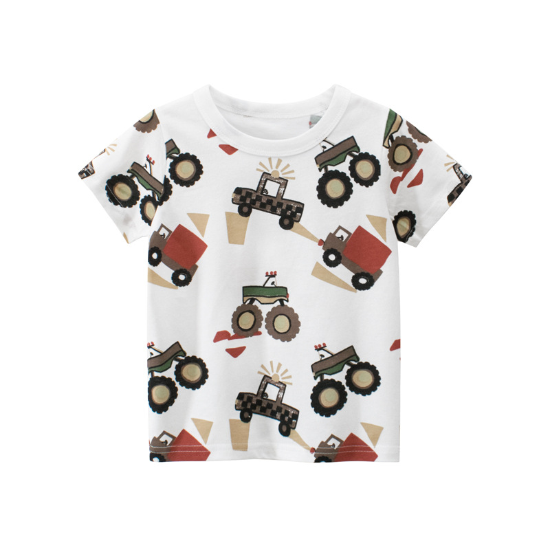 Picture of 27Kids Brand Kidsren's Clothing Wholesale 2025 Summer New Korean Style Kidsren's Car Short-Sleeved T-Shirt Dropshipping Ins