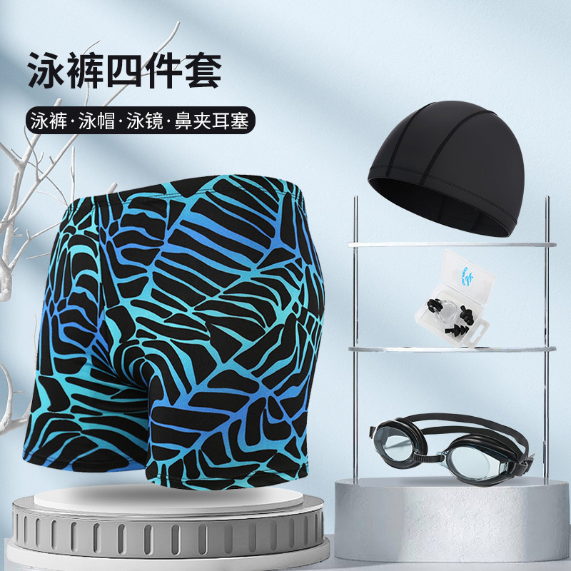 Picture of Explosions swimming trunks adult men's plus size anti-embarrassment boxer men's printing beach hot spring swimming trunks factory wholesale