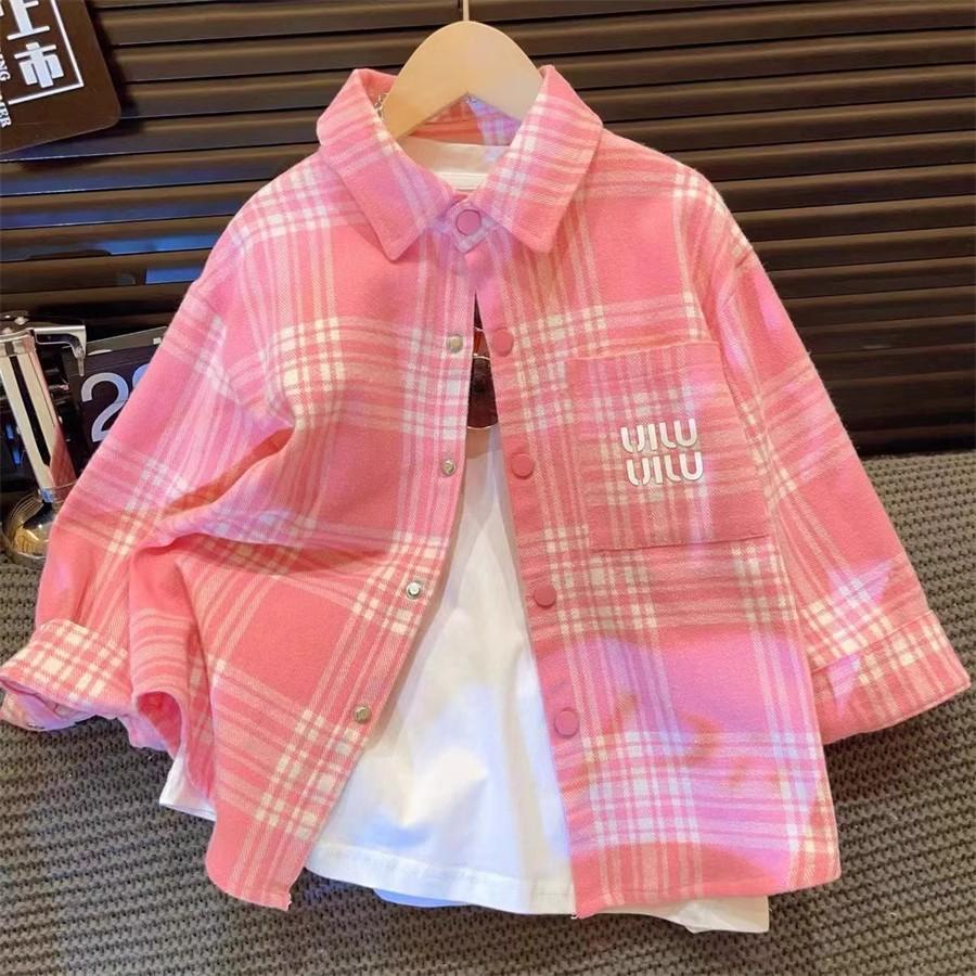 Picture of Girls' Shirt Spring 2024 New Style Kidsren's Long-sleeved Plaid Shirt Spring & Fall Outwear Little Girl's Top