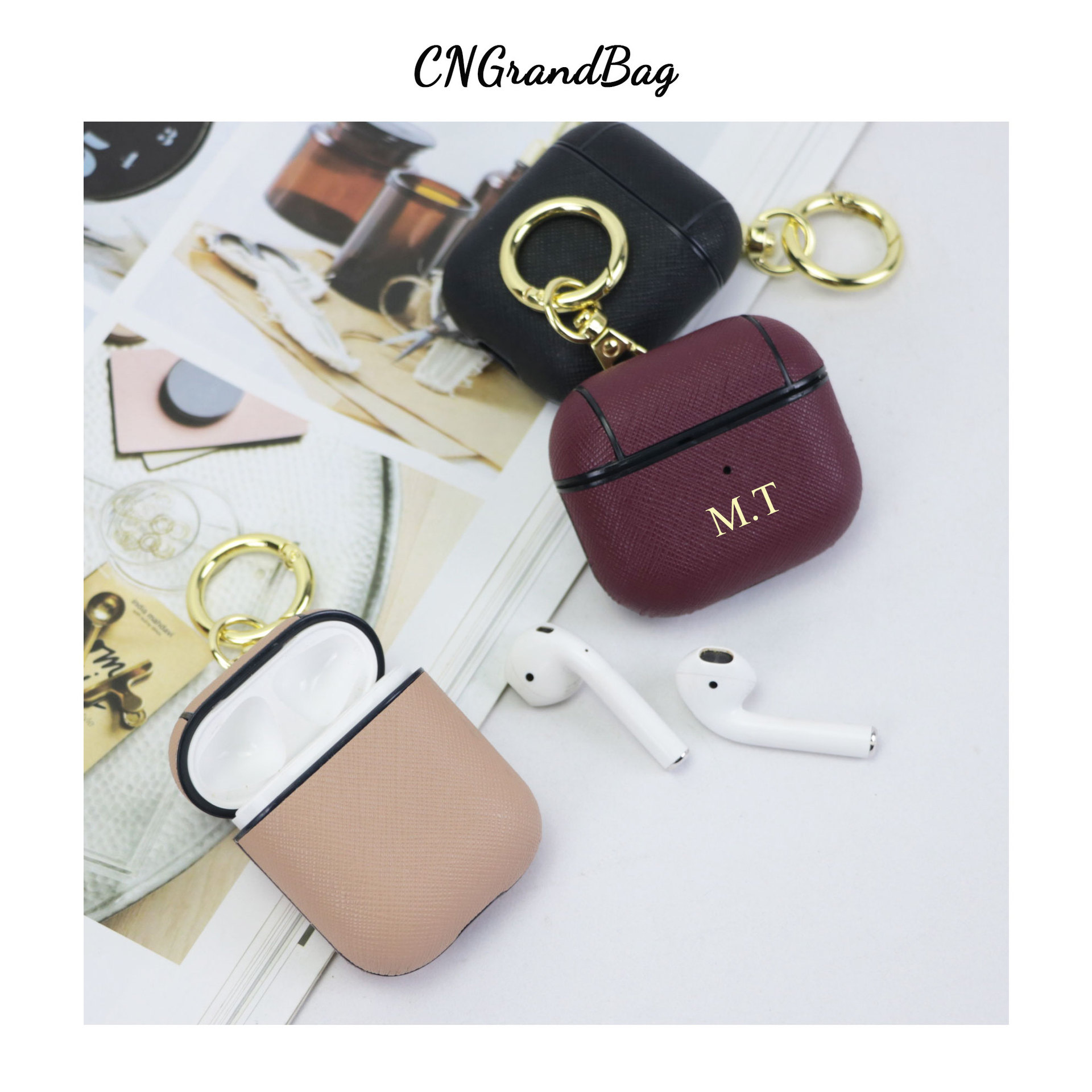 Picture of Leather Airpods 1/2/3 Pro Wireless Bluetooth Earphone Case Anti-drop Keychain Portable Hot Selling