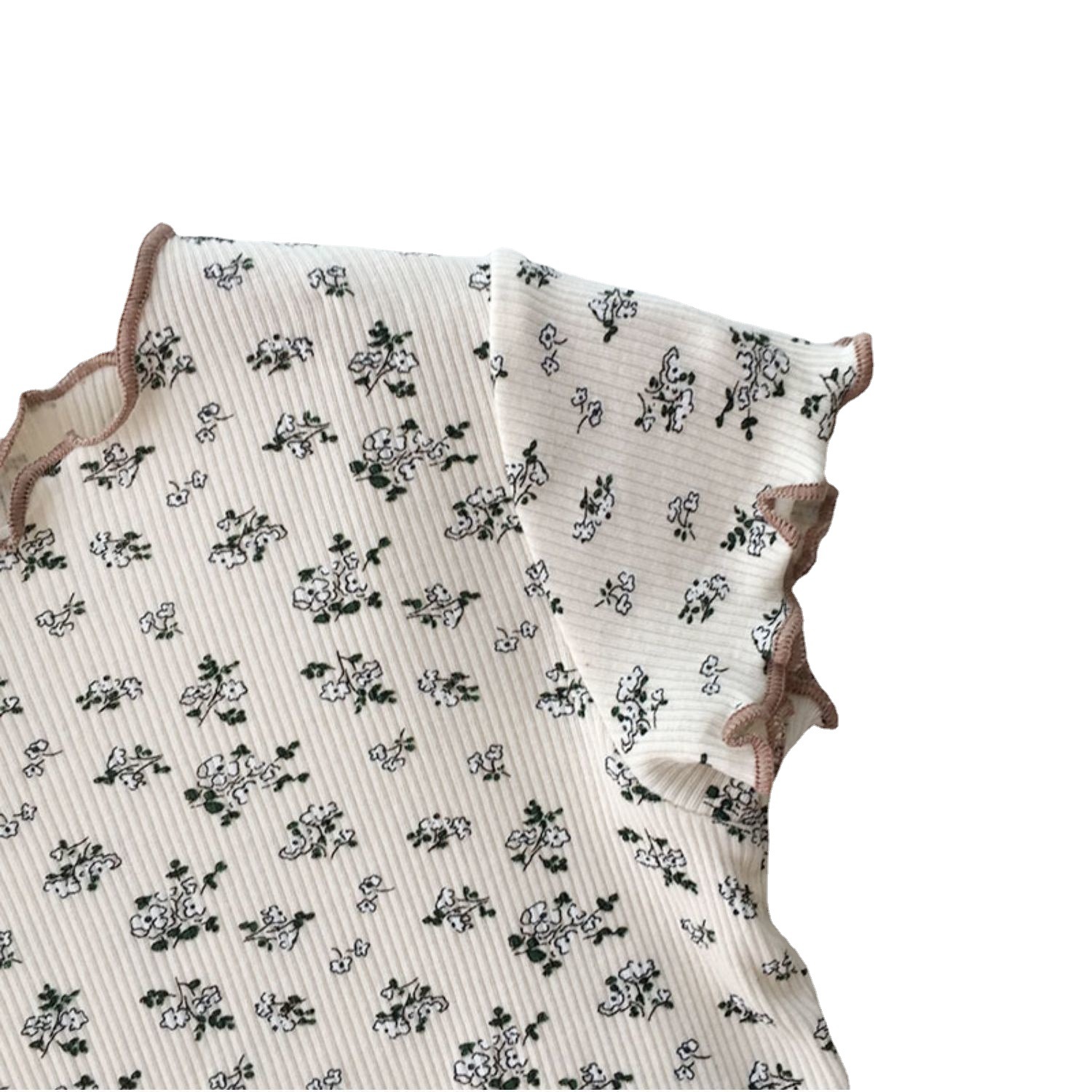 Picture of Children's pajamas Summer New Girls' Outer Wear Short-sleeved Floral suit Summer Korean Pajamas