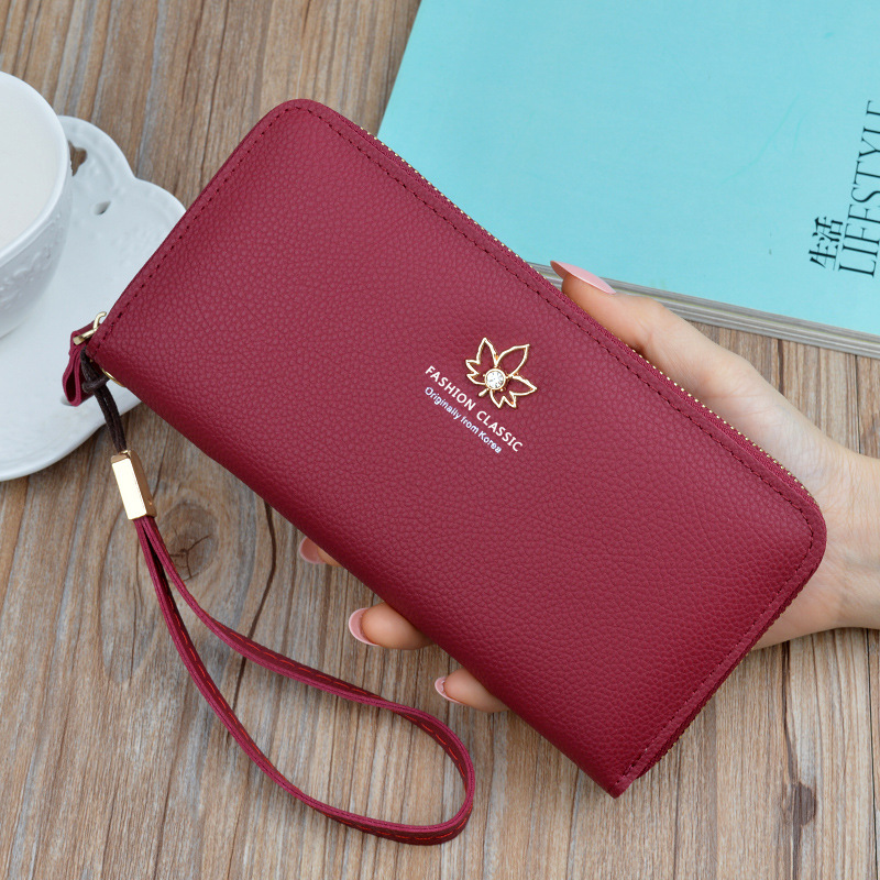 Picture of New Women's Wallet Women's Long Zipper Clutch Bag Women's Fashionable Simple Large Capacity Litchi Pattern Wallet Phone Bag