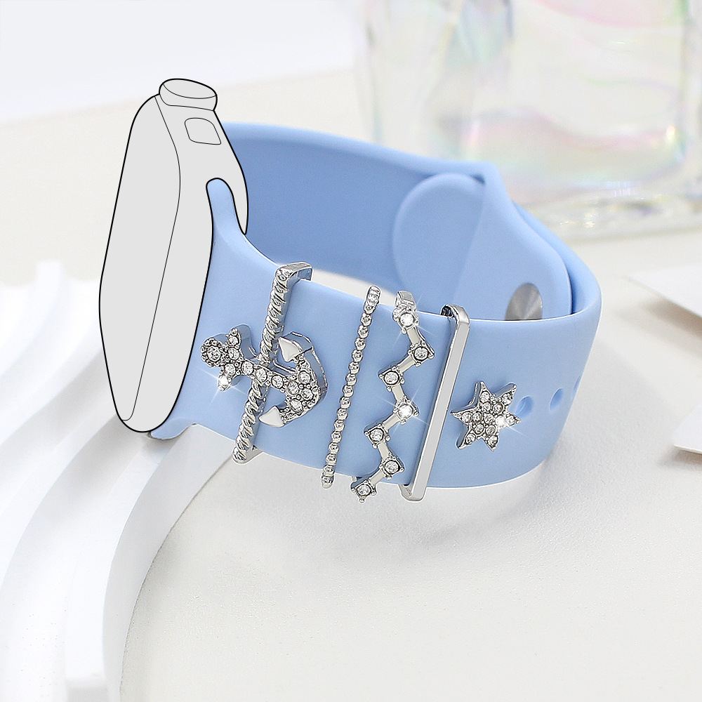 Picture of Applies to Apple Watch Watch Universal Silicone Strap with Diamond Arrow Decoration