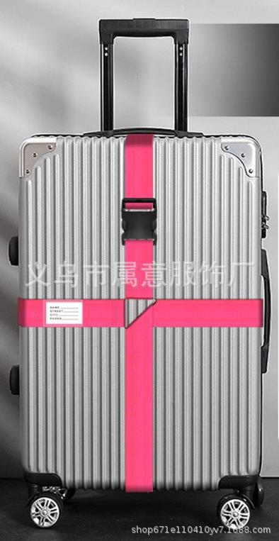 Picture of Luggage case strap cross packing belt consignment reinforcement belt fixed buckle bundle suitcase explosion-proof belt customs code lock