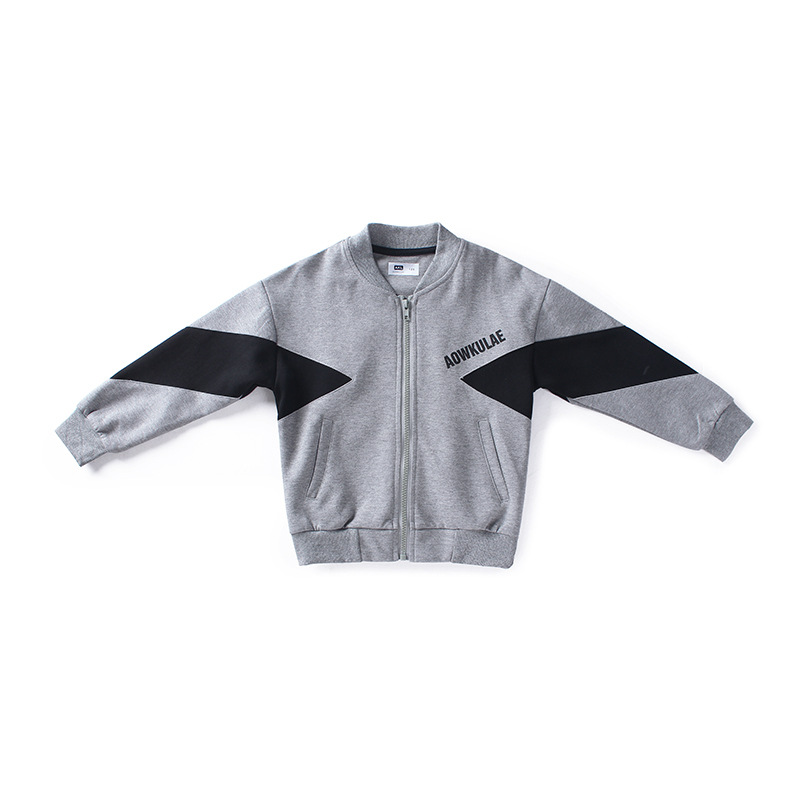Picture of Spring and Autumn Children's Clothing Korean Style New Children's Jackets Big Children's Printed Contrast Color Boys' Zipper Jackets Wholesale