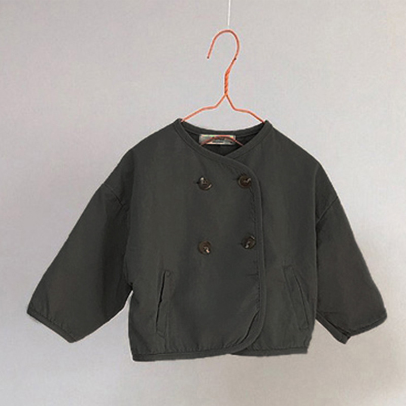 Picture of Children's Spring New Style Coat Trendy Coat for Boys and Girls Japanese and Korean Style Loose Washed Retro Cardigan Outer Jacket 2