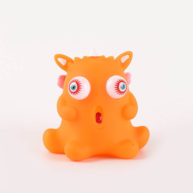 Picture of Cross-border cartoon factory direct decompression animal squeeze doll decompression pinch music stare eye vent toy