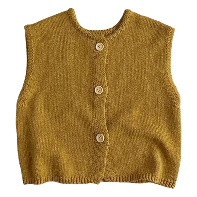 Children's Wear Children's Vest Spring and Autumn Trendy Sweater Cardigan for Boys and Girls Korean-style 3-year-old Baby Knitted All-match Waistcoat