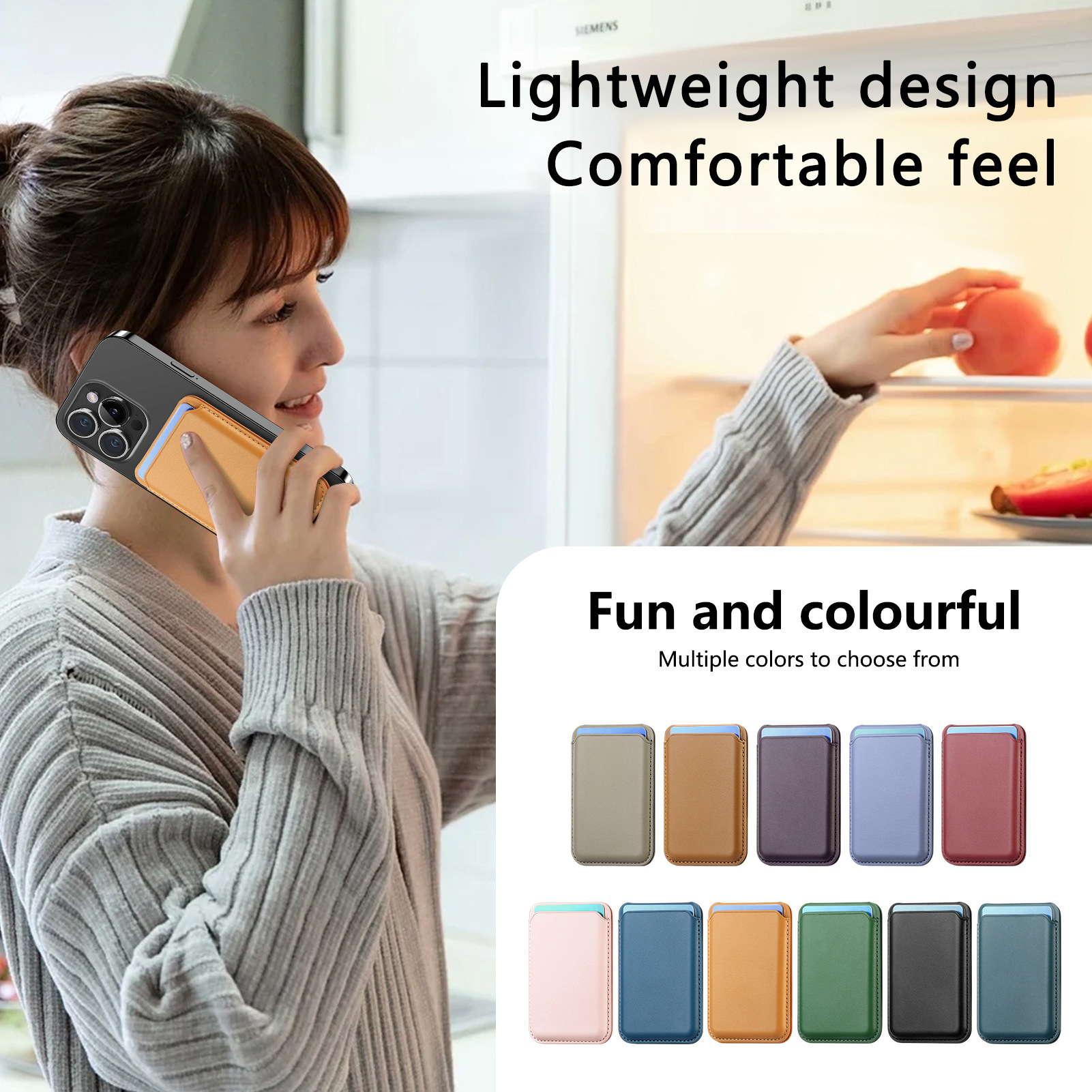 Picture of Suitable for Iphone16 Strong Magnetic Magsafe Card Holder Official Color Number Multi-Functional Bracket Storage Wallet Holder