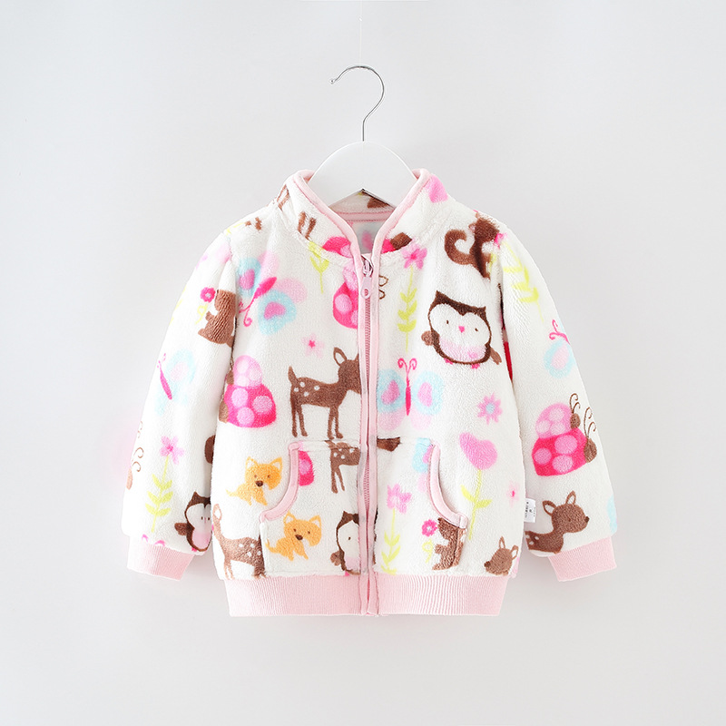 Picture of Children's coat spring and autumn flannel baby coat girls boys cardigan sweater baby coat a generation of hair