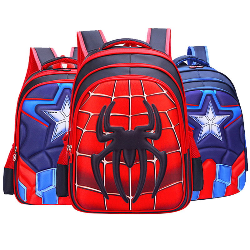 Picture of Elementary School student Spider Batman schoolbag kindergarten middle class Grade One Two Three Boys children backpack handsome backpack