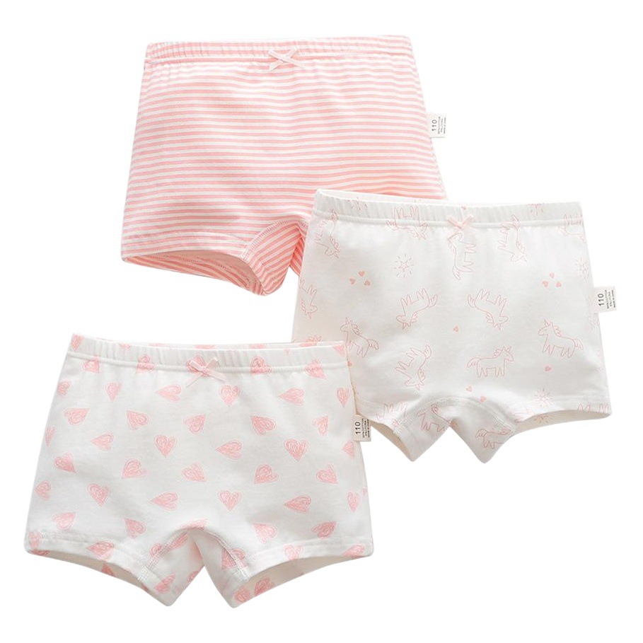 Girls' Underwear Pure Cotton Class A Small and Medium-sized Girls' Boxer Shorts Baby Antibacterial Cartoon Children's Boxer Safety Pants Summer